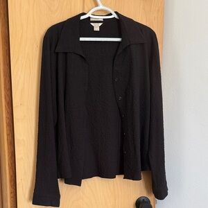 Christopher & Banks Black Textured Top